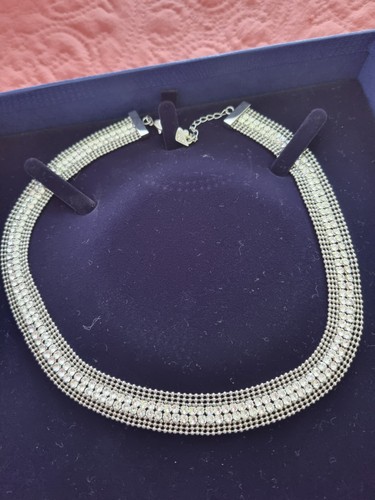 Swarovski Necklace Brand New Women Statement Elegant Silver With Swarovski...