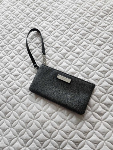 michael kors wristlet Bag Wallet Handbag Black Color Leather Women Wrist Bag AU