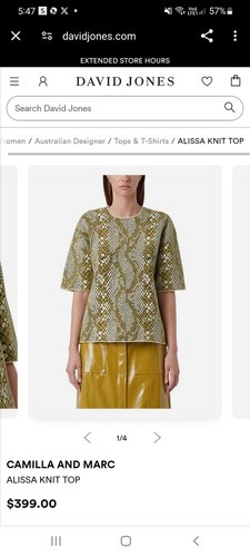 Camilla And Marc Alissa Knot Top Size L never Worn Khaki White Colour Fashion