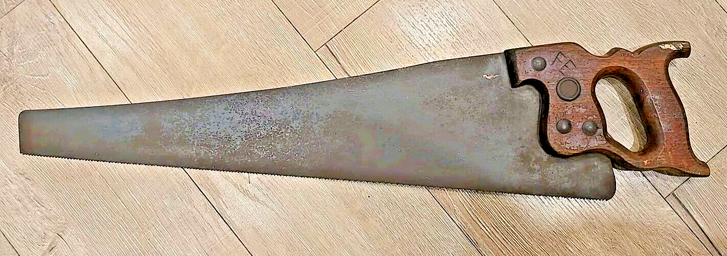 Hand Saw Warranted Superior Antique Vintage Tool Wooden Handle Collectable DIY