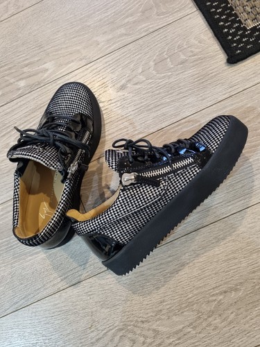 Giuseppe Zanotti Shoes 38.5 Black Sole Checker Pattern AU seller New With Box