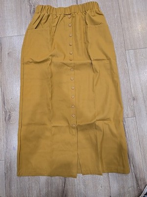 Long Skirt Buttons Brown Medium Womens Shein Fashion