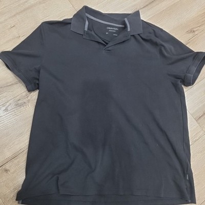 Calvin Klein Mens Polo Tshirt Black Size XL Pre Owned Fashion