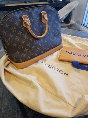 Louis Vuitton Alma Womens Bag PM Monogram Canvas Brown Preowned Designer Bag