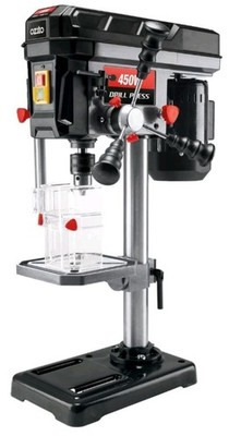 Drill Press Corded 450W 5 Speed Black 45°Adjustable Table 13mm Keyed Chuck Tool