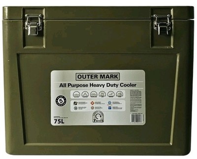 Cooler Ice Box Outermark 75L Khaki Heavy Duty BBQ Cold Drinks Camping Outdoor