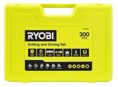 300 Piece Drill and Drive Kit Ryobi Drill Bits Deivers Saws Phillips Head Nut