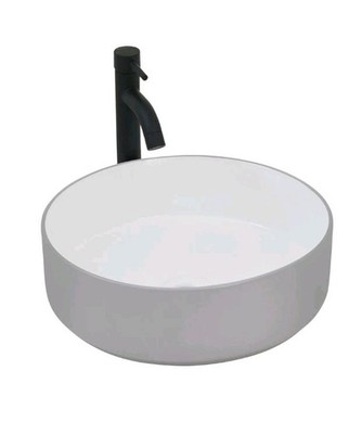 CIBO Light Grey / White Round Thin Edge Ceramic Basin Home Fixture