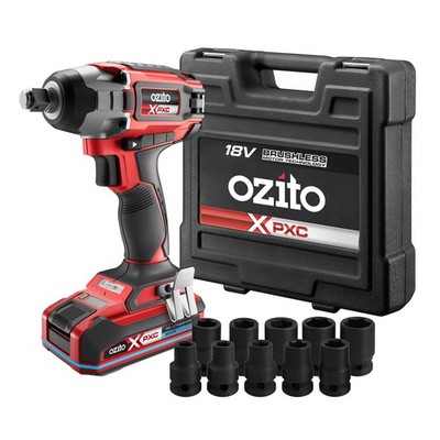 Ozito PXC 18V Brushless 1/2" Impact Wrench Kit PXBWK-2330S Workshop Tool