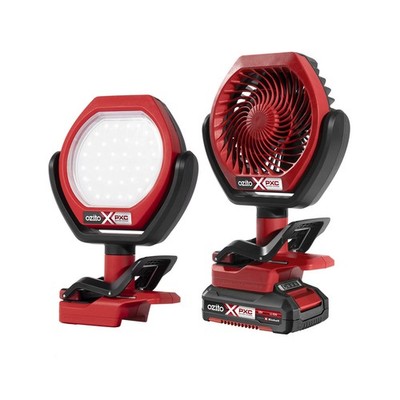 Ozito PXC Compact Fan and Light Kit PCLFK-200P Workshop Tool