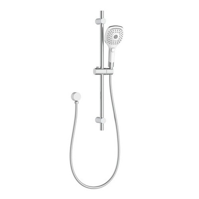 Mondella Cadenza Chrome 3 Function Adjustable Rail Shower Set - White & Chrome