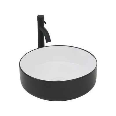 CIBO Black White Round Thin Edge Ceramic Basin Home Fixture