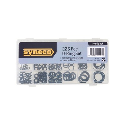 Syneco 225 Pieces 3-22mm O Rings Assorted Set Workshop Tool