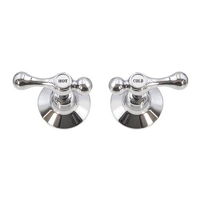 Shaw & Mason Chrome 1/4 Turn Lever Wall Top Assembly - Pair Door Hardware