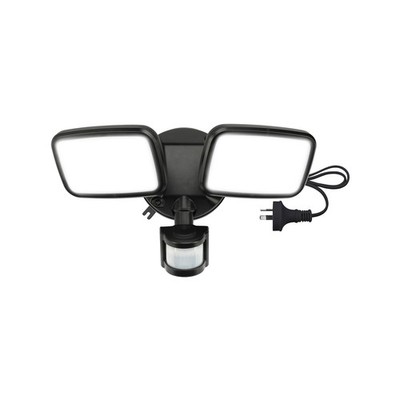 Brilliant 20W Black Kratos LED DIY Twin Flood Light With Motion Sensor