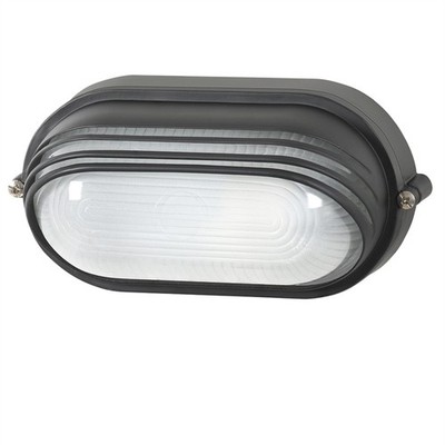 Arlec Large Black Oval Louvered Bunker Light Home