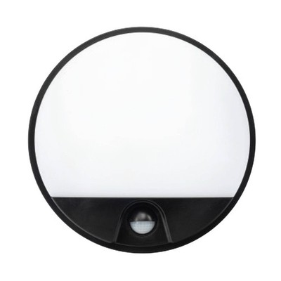 Brilliant 10W Alston Slimline Round Bunker Security Sensor Light Auto Sensor