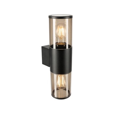 Brilliant Denison Black Up Down Wall Light With 7W LED Globes Car Wiring Adapter