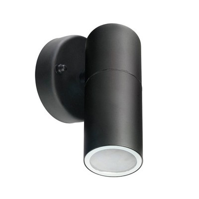 Brilliant Black Coolum Exterior Fixed Wall Light Door Hardware