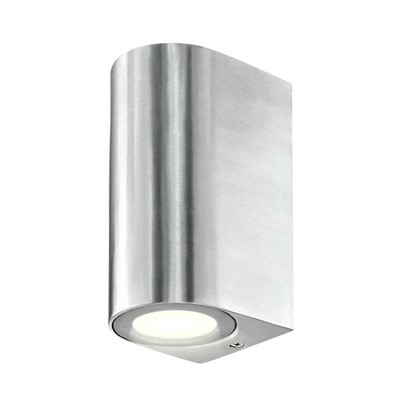 Brilliant 35W Brushed Aluminium Corbett Up Down Exterior Wall Light Garden