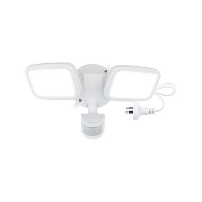 Brilliant 20W White Kratos LED DIY Twin Security Light With Motion Sensor Auto
