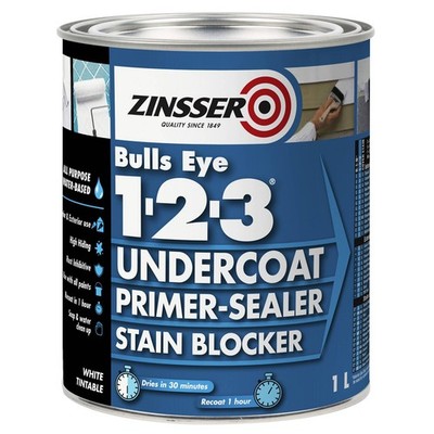 Zinsser 1L White Bulls Eye Primer Undercoat Sealer And Stain Blocker Garden
