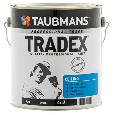 Taubmans Tradex White Flat Interior Ceiling Paint - 4L Car Interior