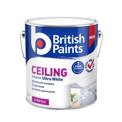 British Paints 4L Ultra White Interior Ceiling Paint Car Interior