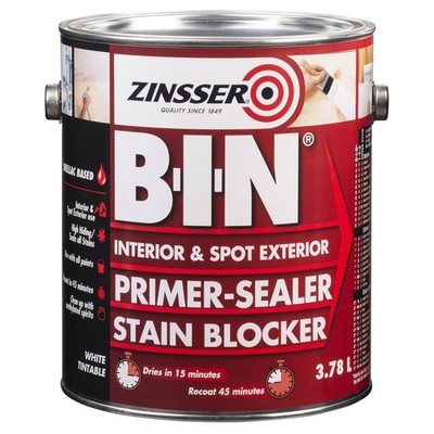 Zinsser B-I-N Primer Sealer Stain Blocker - White 3.78L - 3.78L Car Interior
