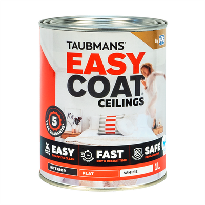 Taubmans 1L White Flat Easycoat Ceiling Paint Car Interior