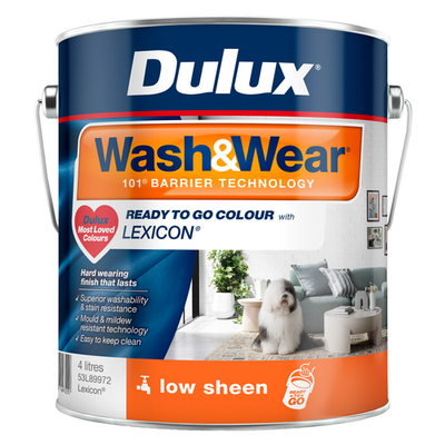 Dulux 4L Lexicon Low Sheen Ready To Go Colour Wash&Wear Interior Paint Garden