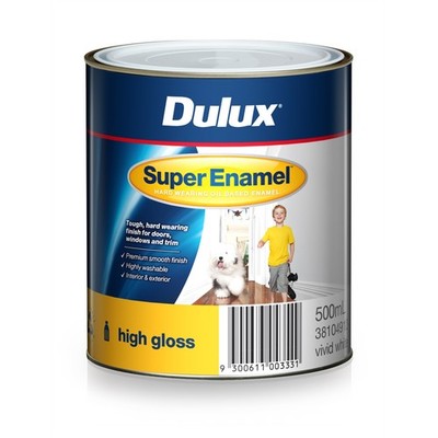 Dulux 500ML Super Enamel Paint High Gloss Vivid White Car Interior Auto