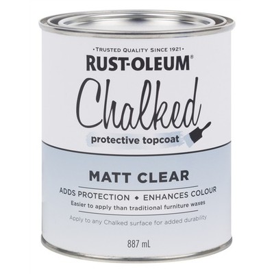 Rust-Oleum 887ml Clear Matt Chalked Protective Topcoat Car Interior Auto