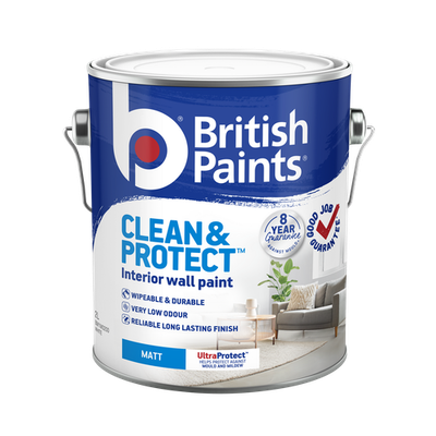 British Paints Black Matt Clean And Protect Interior Paint - 2L Car Interior