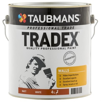 Taubmans Tradex White Matt Interior Wall Paint - 4L Car Interior Auto