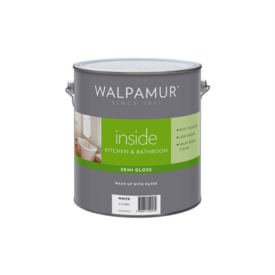 Walpamur Inside 4L White Semi Gloss Interior Paint - 4L Car Interior Auto