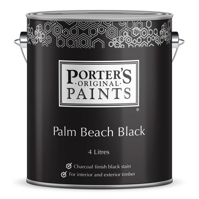 Porter's Paints 4L Palm Beach Black Timber Stain Car Interior Auto