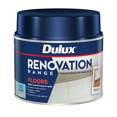 Dulux 1L White Satin Renovation Range Floors - White Car Interior Auto
