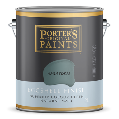 Porter's 2L Hailstorm Eggshell Finish Broadwall Washable Paint Car Interior Auto