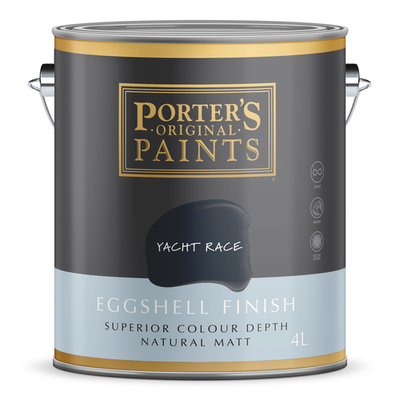 Porter's 4L Yacht Race Eggshell Finish Broadwall Washable Paint - 4L Garden Home