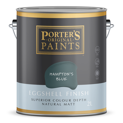 Porters 2L Hamptons Blue Eggshell Finish Broadwall Washable Paint Car Interior