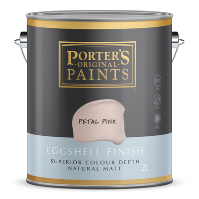 Porter's 2L Petal Pink Eggshell Finish Broadwall Washable Paint Car Interior