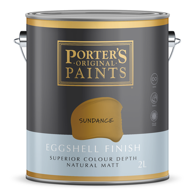 Porter's 2L Sundance Eggshell Finish Broadwall Washable Paint Car Interior Auto
