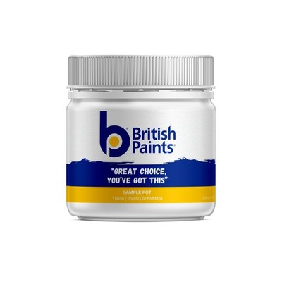 British Paints 250ml Yellow Sample Pot Garden Outdoor