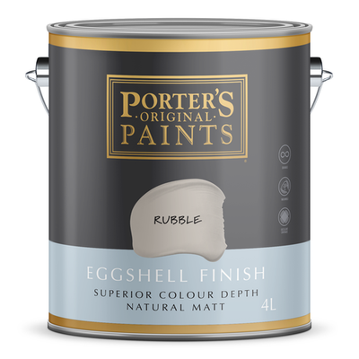Porter's 4L Rubble Eggshell Finish Broadwall Washable Paint - 4L Car Interior