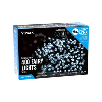 Lytworx 400 White LED Connectable Fairy Party Lights Garden Outdoor