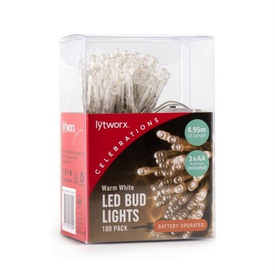 Lytworx Warm White Battery Operated Bud Lights - 100 pieces Garden Outdoor