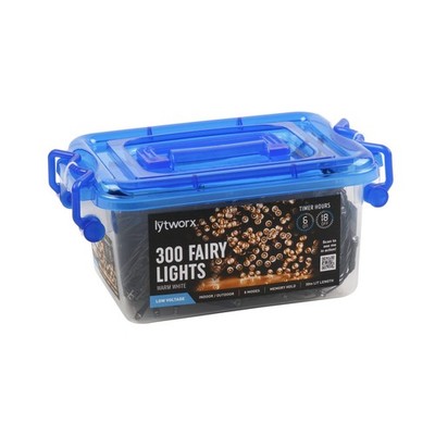 Lytworx 300 Warm White LED Fairy Lights Garden Outdoor
