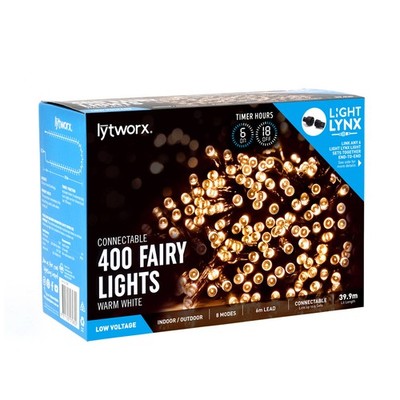 Lytworx 400 Warm White LED Connectable Fairy Party Lights Garden Outdoor