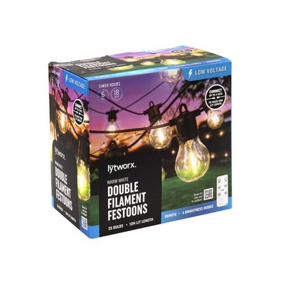 Lytworx Warm White Double Filament Festoon Lights - 25 pieces Garden Outdoor